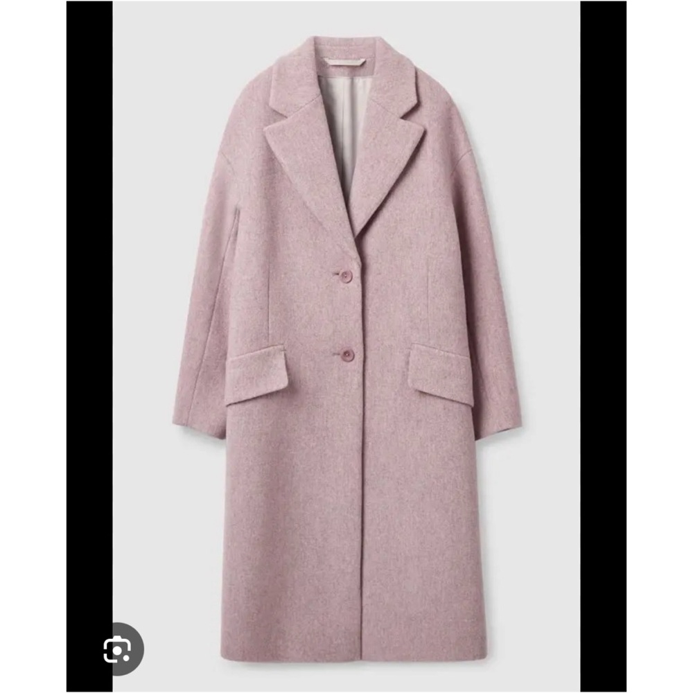 Cos single breasted dusty rose wool coat